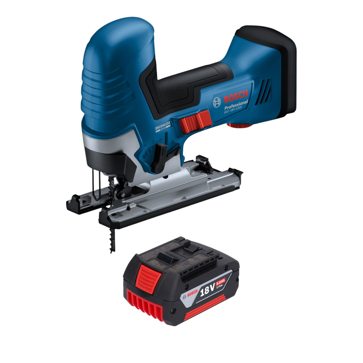 Bosch GST 18V-125 S Profesjonalna wyrzynarka akumulatorowa 18 V 125 mm bezszczotkowa + 1x akumulator 5,0 Ah - bez ładowarki