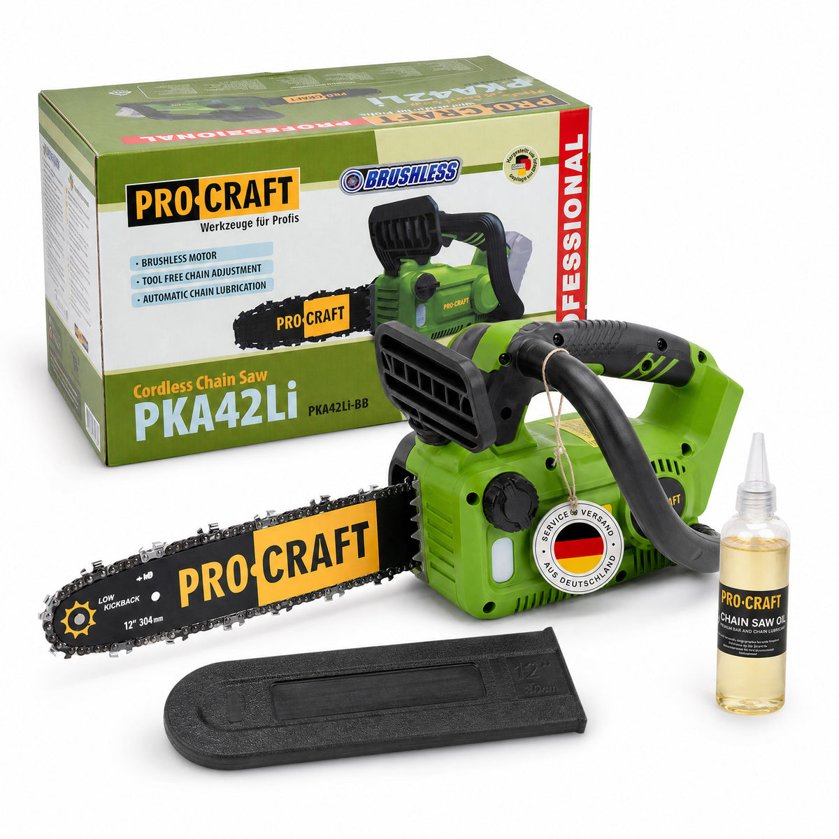 Akumulatorowa pilarka łańcuchowa Procraft PKA42Libb 20 V 304 mm bezszczotkowa solo - bez akumulatora, bez ładowarki