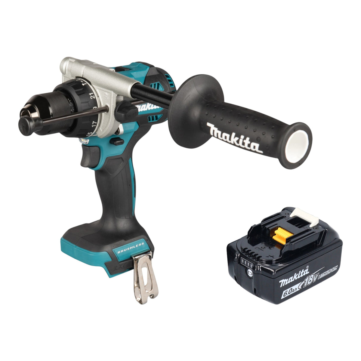 Makita DHP 492 G1 akumulatorowa wiertarko-wkrętarka udarowa 18 V 141 Nm bezszczotkowa + 1x akumulator 6,0 Ah - bez ładowarki