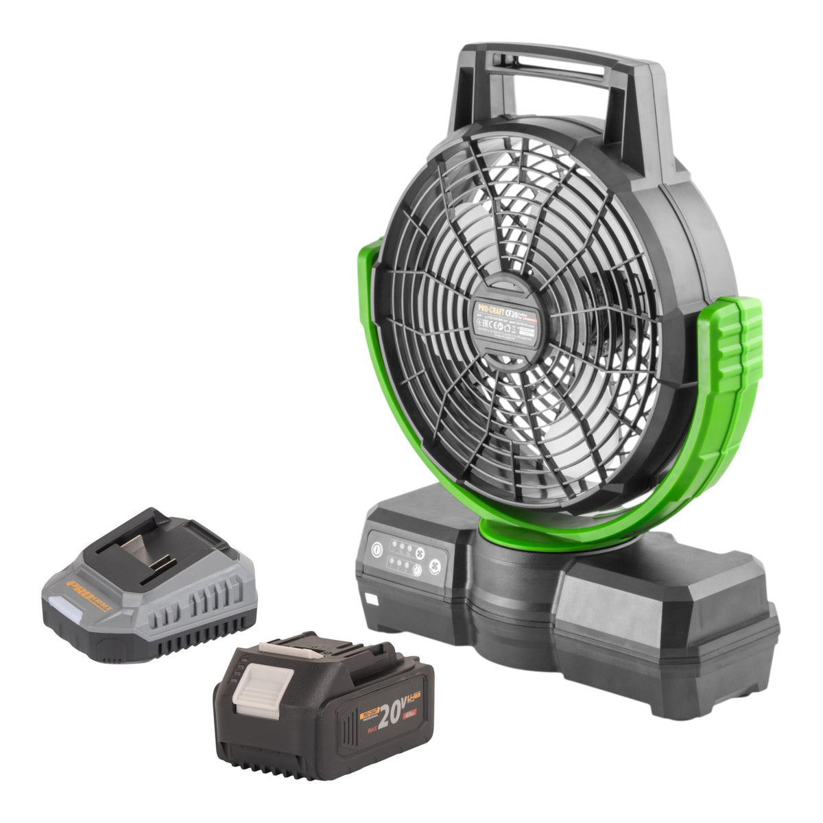 Wentylator akumulatorowy Procraft CF20bb 20 V 235 mm + 1x akumulator 4,0 Ah + ładowarka
