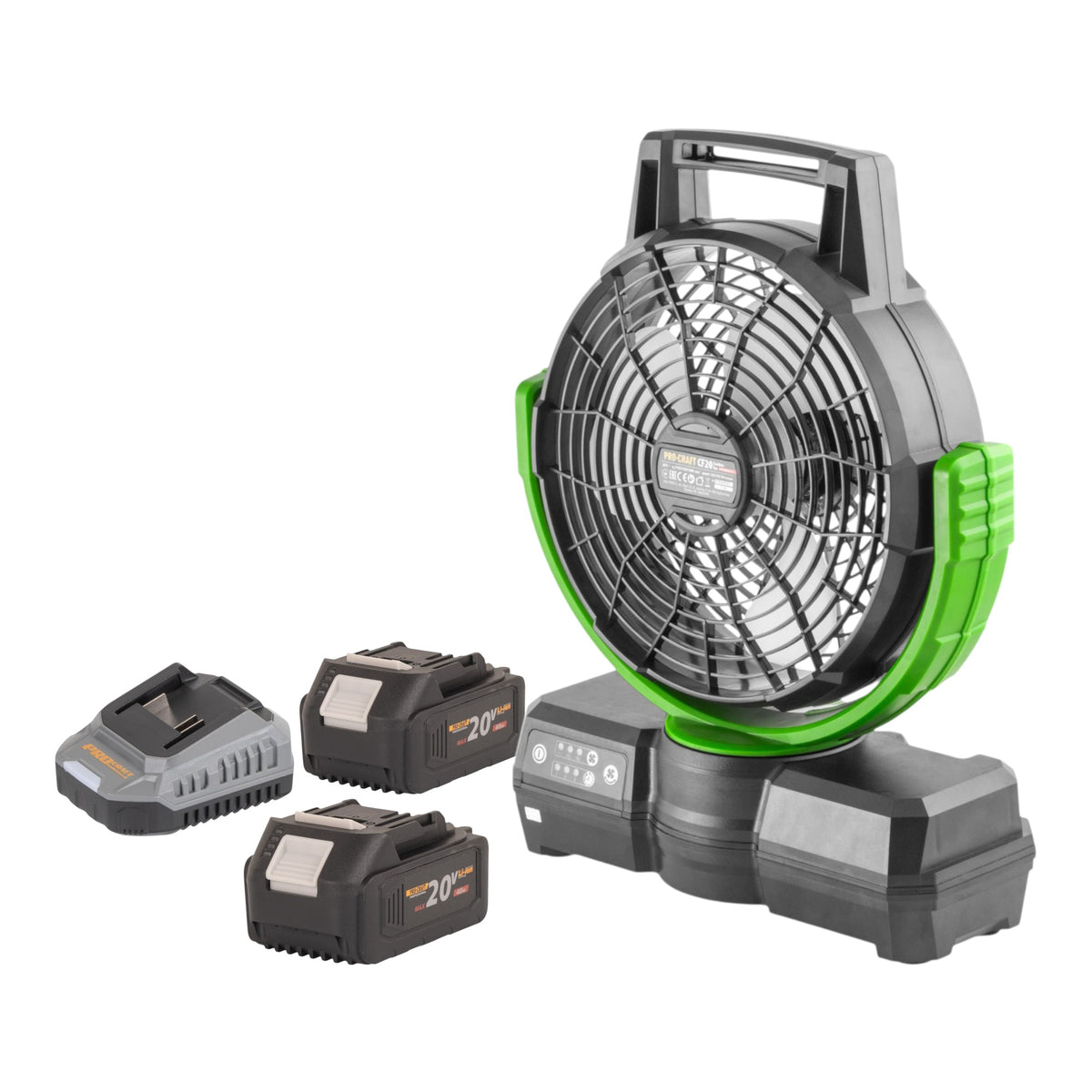 Wentylator akumulatorowy Procraft CF20bb 20 V 235 mm + 2x akumulator 4,0 Ah + ładowarka