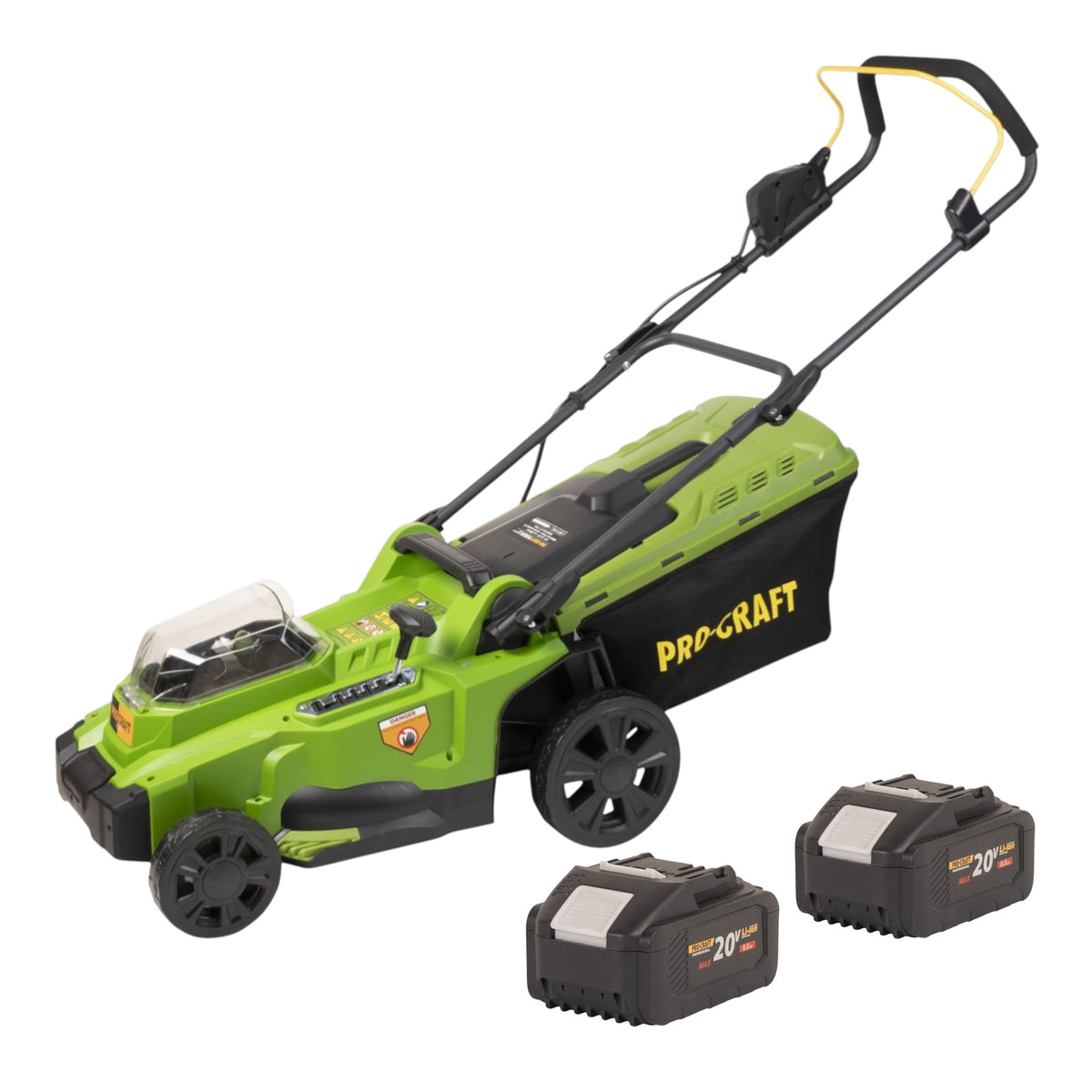 Kosiarka akumulatorowa Procraft PLM20bb 40 V ( 2x 20 V ) 370 mm bezszczotkowa + 2x akumulator 8,0 Ah - bez ładowarki