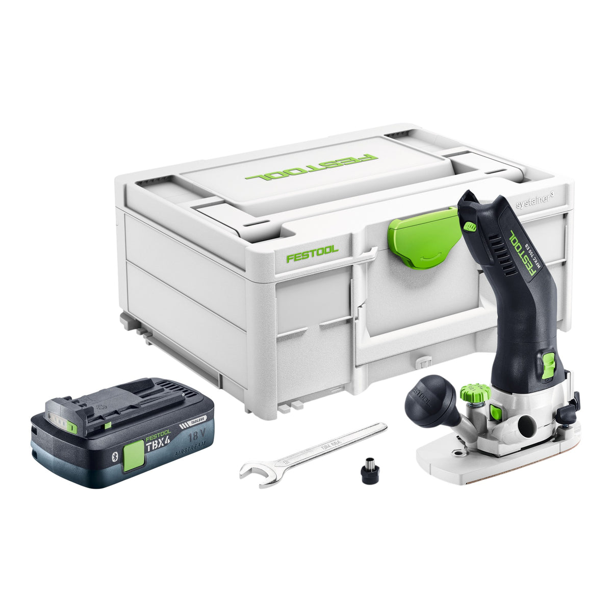 Festool MFKC 700 EB-Basic akumulatorowa frezarka górnowrzecionowa do krawędzi 18 V 8 mm bezszczotkowa + 1x akumulator 4,0 Ah + Systainer - bez ładowarki