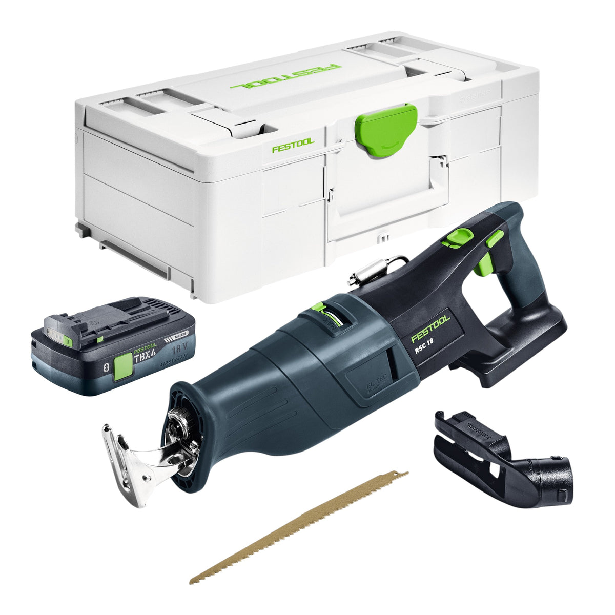 Festool RSC 18 EB-Basic akumulatorowa pilarka szablasta 18 V bezszczotkowa + 1x akumulator 4,0 Ah + szybka ładowarka + systainer