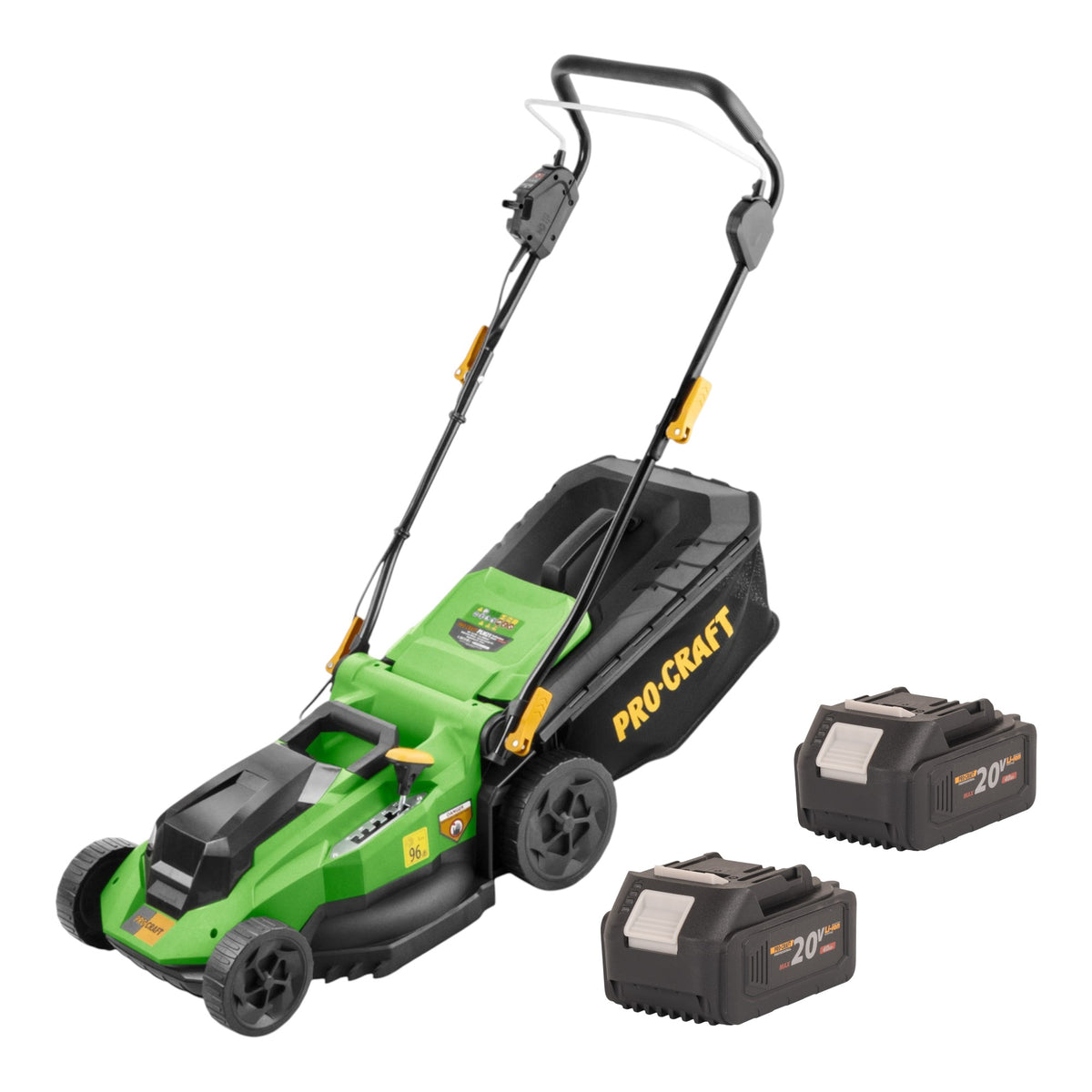 Kosiarka akumulatorowa Procraft PLM21bb 40 V (2x 20 V) 380 mm bezszczotkowa + 2x akumulator 4,0 Ah – bez ładowarki
