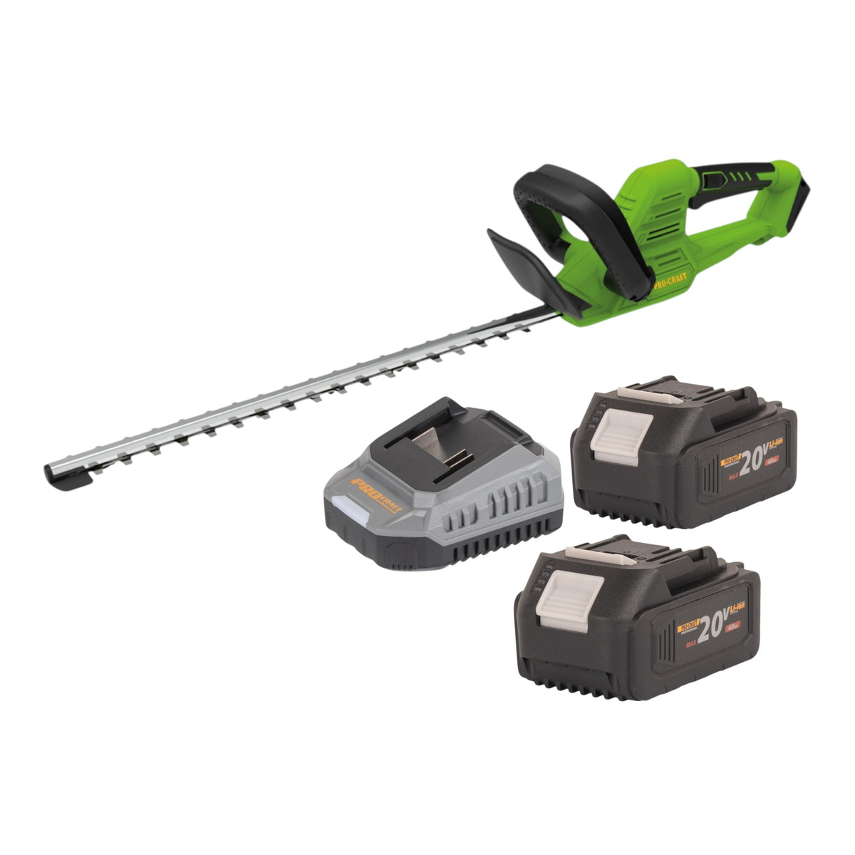 Nożyce do żywopłotu Procraft PZA26bb 20 V 550 mm bezszczotkowe + 2x akumulator 4,0 Ah + ładowarka
