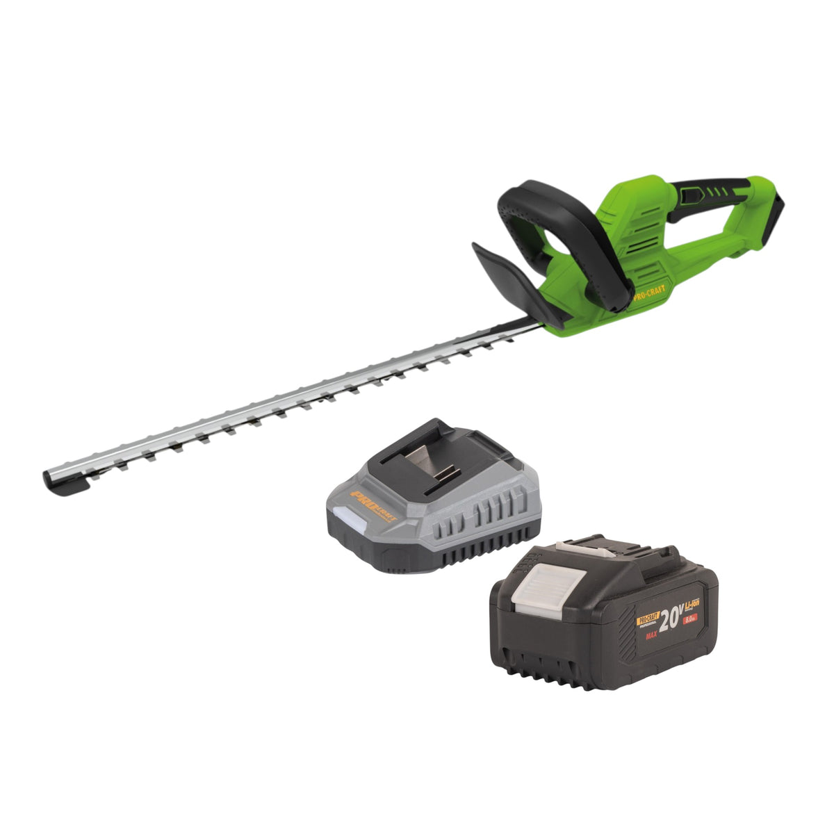 Nożyce do żywopłotu Procraft PZA26bb 20 V 550 mm bezszczotkowe + 1x akumulator 8,0 Ah + ładowarka