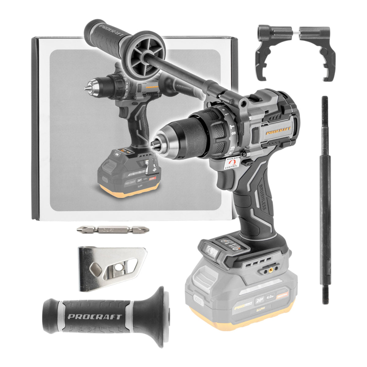 Wkrętarka udarowa akumulatorowa ProCraft Industrial CD20C-BB 20 V 120 Nm Brushless Solo – bez akumulatora, bez ładowarki