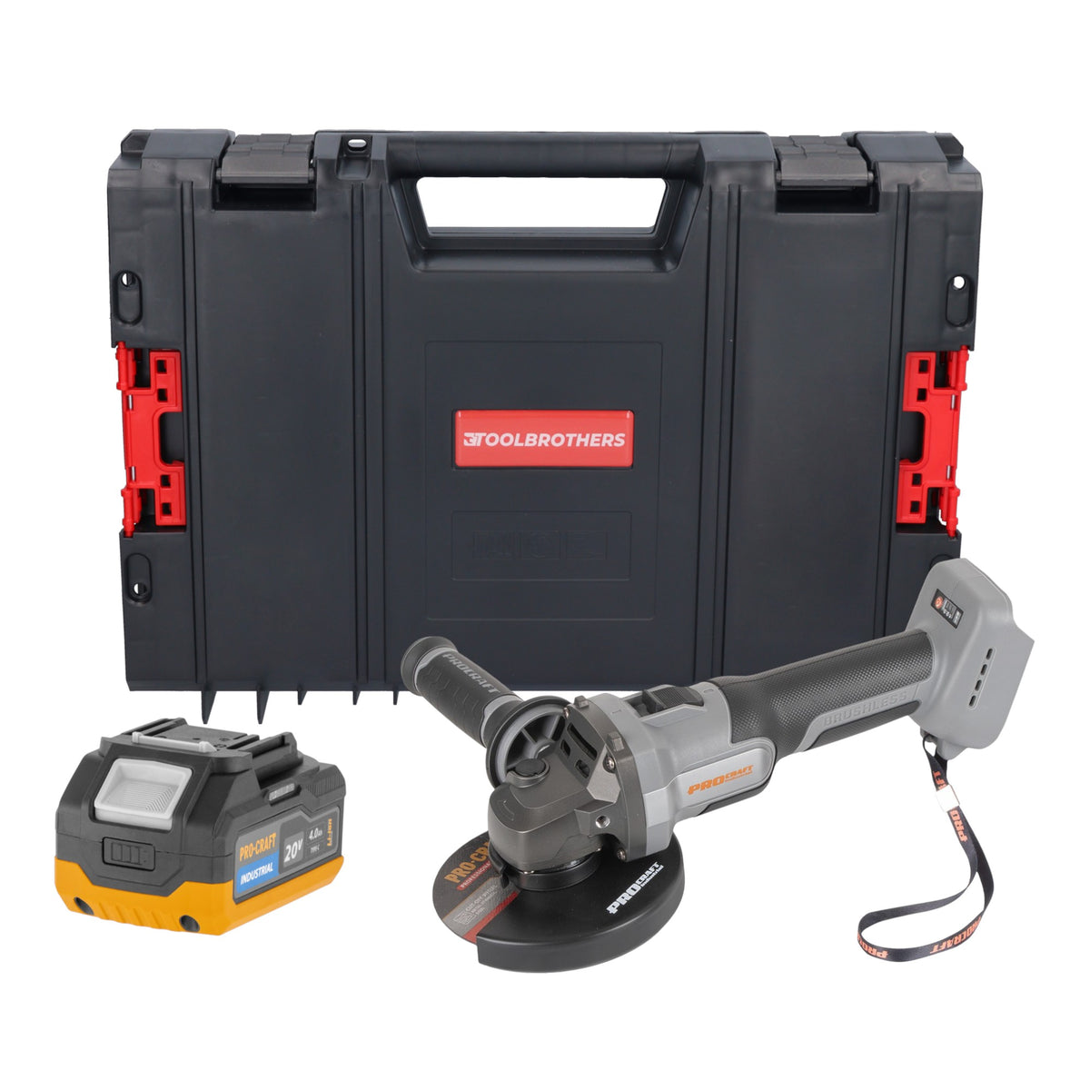 Procraft Industrial AG125Abb Akumulatorowa szlifierka kątowa 20 V 125 mm Brushless Solo - bez akumulatora, bez ładowarki