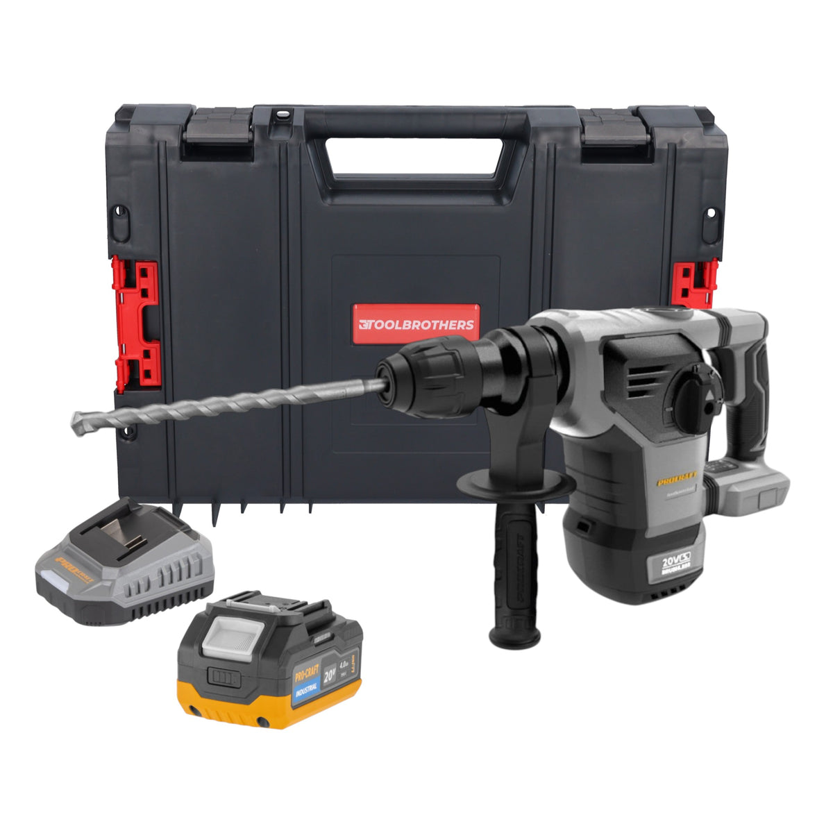 Młotek udarowo-wkrętarski Procraft Industrial HD20B-BB 20 V, 5 J, SDS plus, bezszczotkowy, Solo – bez akumulatora, bez ładowarki