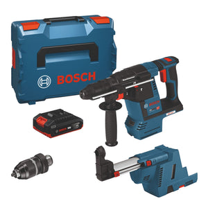 Bosch GBH 18V-26 F Professional Akku Bohrhammer 18 V 2,6 J SDS-Plus Brushless + 1x Akku 2,0 Ah + Staubabsaugung + L-Boxx - ohne Ladegerät