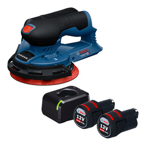 Bosch GEX 12V-150-3 Professional Akku Exzenterschleifer 12 V 150 mm Brushless + 2x Akku 3,0 Ah + Ladegerät