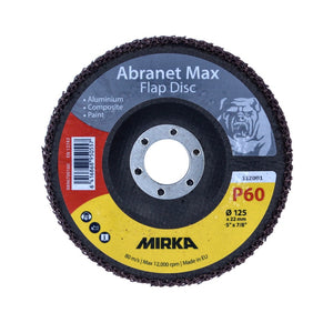 Mirka Abranet Max Tarcza listkowa T29 125 mm 22 mm ALOX 60 ( 10x 8896700160 ) Tarcza listkowa do aluminium, kompozytów, farb
