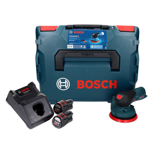 Bosch GEX 12V-125 Profesjonalna akumulatorowa szlifierka oscylacyjna bezszczotkowa 12 V 125 mm + 2x akumulator 3,0 Ah + ładowarka + L-Boxx