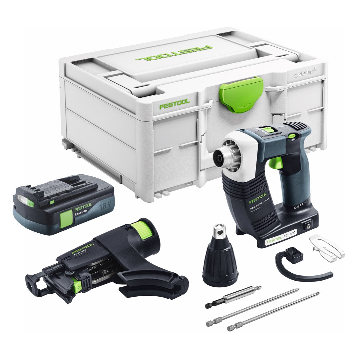 Festool DURADRIVE DWC 18-4500 Basic akumulatorowa wkrętarka budowlana 18 V 14 Nm bezszczotkowa + 1x akumulator 3,0 Ah + Systainer - bez ładowarki