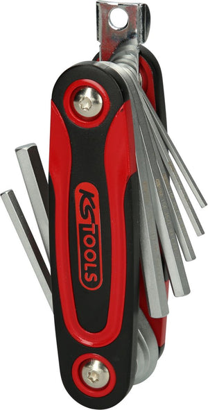 KS TOOLS Innensechskant-Winkelstiftschlüssel-Klapphalter,8-tlg ( 158.3540 )