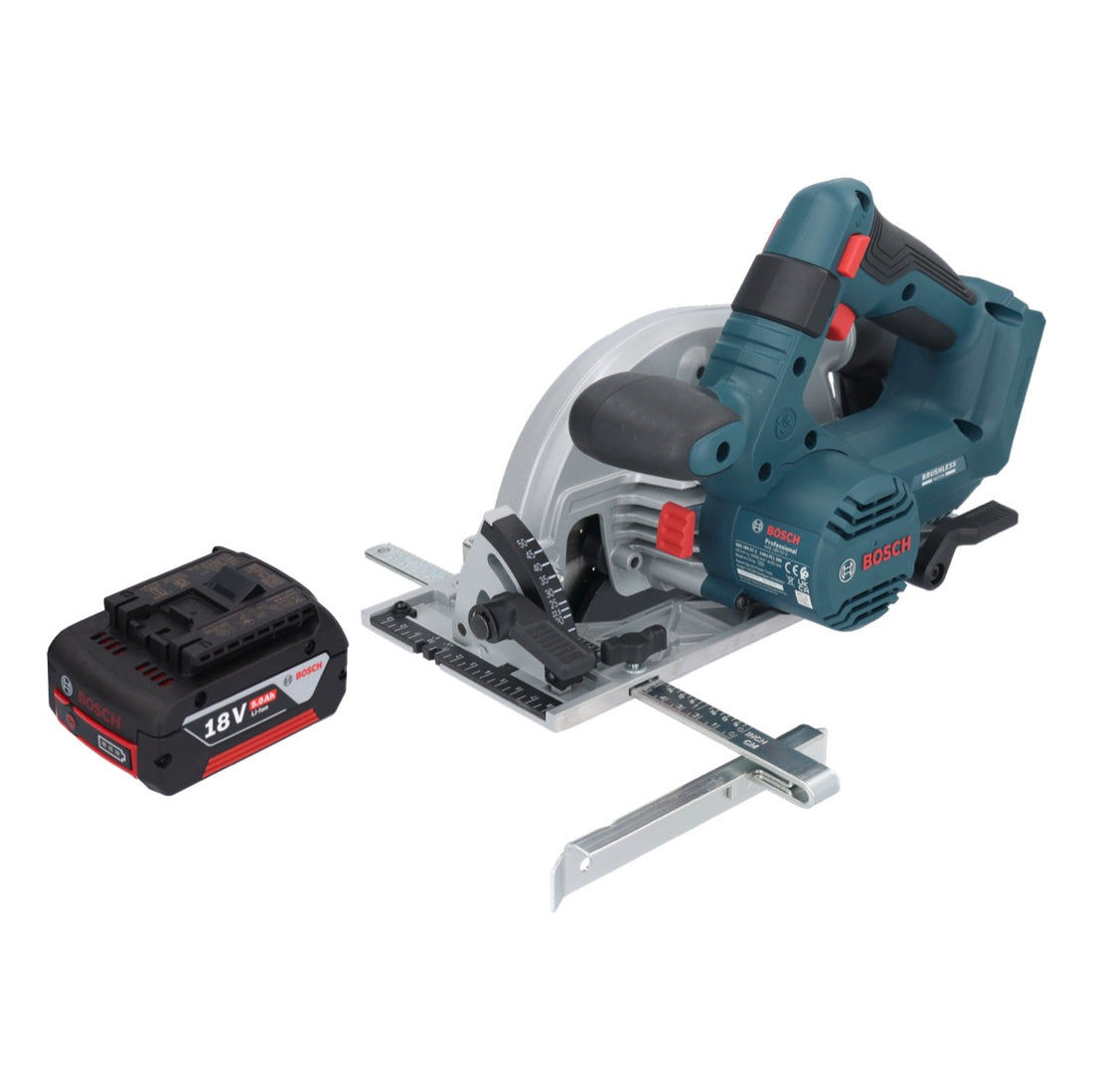 Akumulatorowa pilarka tarczowa Bosch GKS 18V-57-2 Professional 18 V 165 mm bezszczotkowa + 1x akumulator 5,0 Ah - bez ładowarki