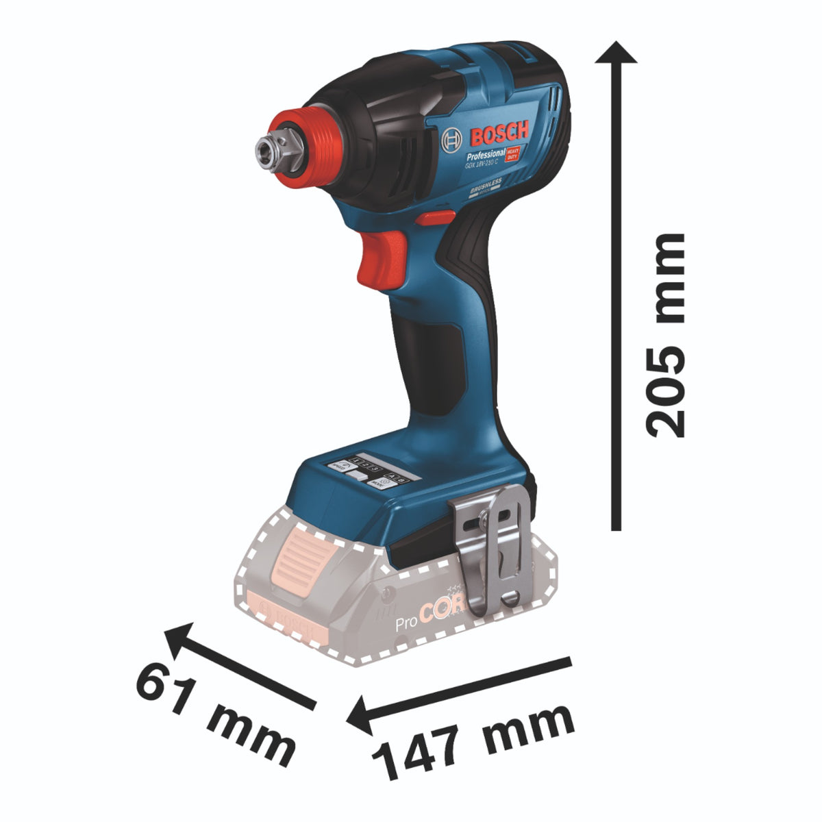 Bosch GDX 18V-210 C Profesjonalny akumulatorowy klucz udarowy 18 V 210 Nm bezszczotkowy Solo ( 06019J0200 ) - bez akumulatora, bez ładowarki