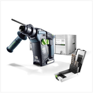 Festool BHC 18 Li-Basic akumulatorowa wiertarko-wkrętarka udarowa 18V ( 574723 ) 25Nm bezszczotkowa Solo w systainerze + 7-częściowy zestaw wierteł - bez akumulatora, bez ładowarki