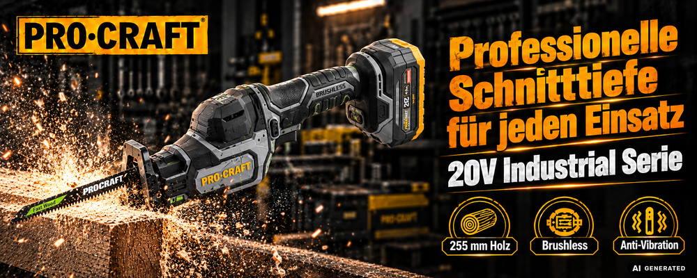 Pilarka szablasta Procraft Industrial RS20Abb 20 V Brushless Solo - bez akumulatora, bez ładowarki