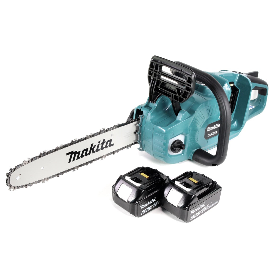 Makita DUC 353 G2 Akku Kettensäge 36V ( 2x18V ) Brushless 35 cm + 2x 6,0 Ah Akku - ohne Ladegerät
