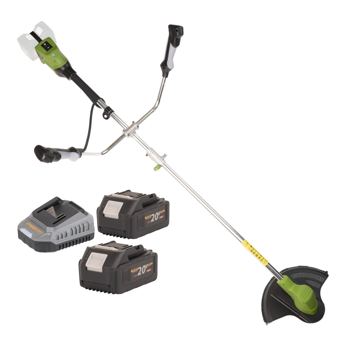 Procraft PTA40 Akku Freischneider 40 V ( 2x 20 V ) 300 mm Brushless + 2x Akku 4,0 Ah + Ladegerät