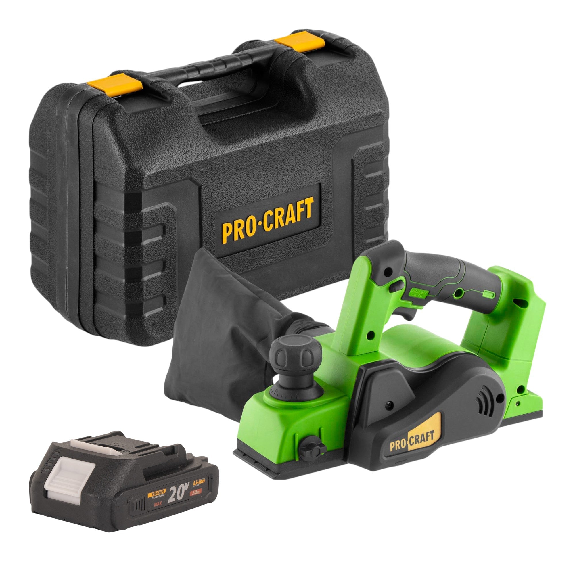 Procraft PE20BLbb Akku Hobel 20 V 82 mm Brushless + 1x Akku 2,0 Ah + Koffer - ohne Ladegerät