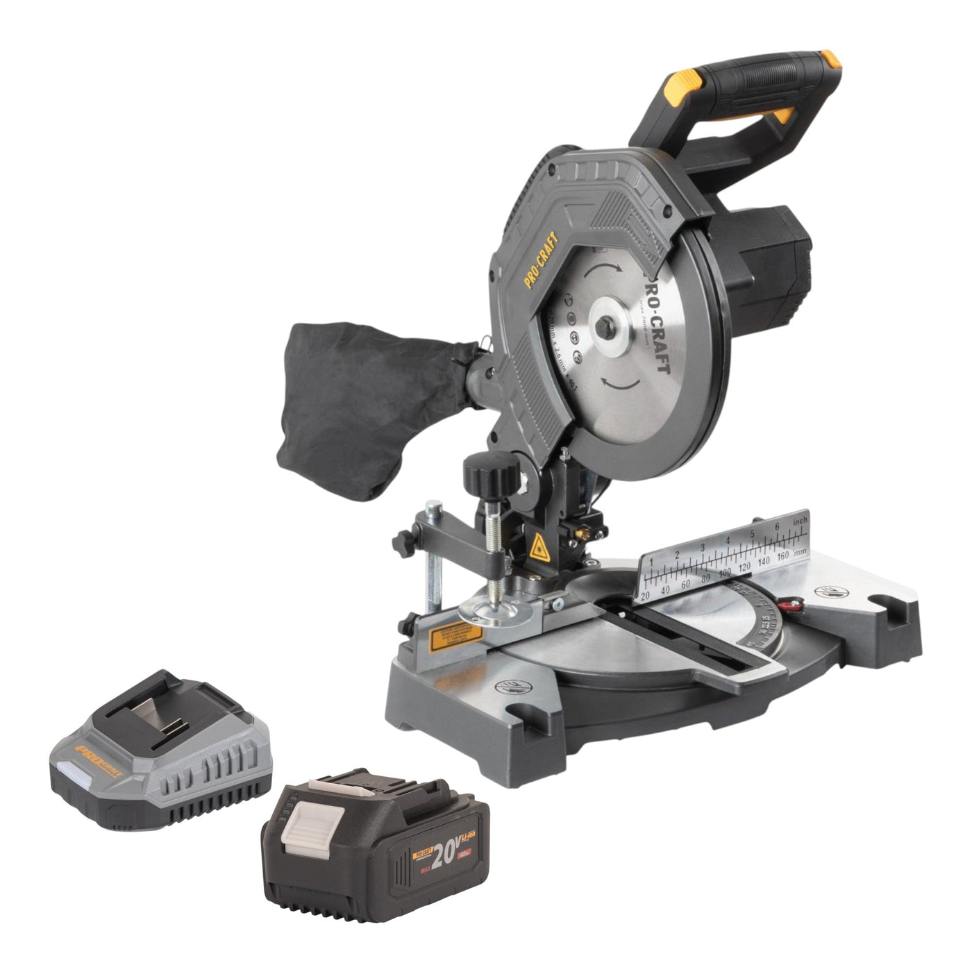Procraft PGS20bb Akku Kappsäge 20 V 210 mm Brushless + 1x Akku 4,0 Ah + Ladegerät
