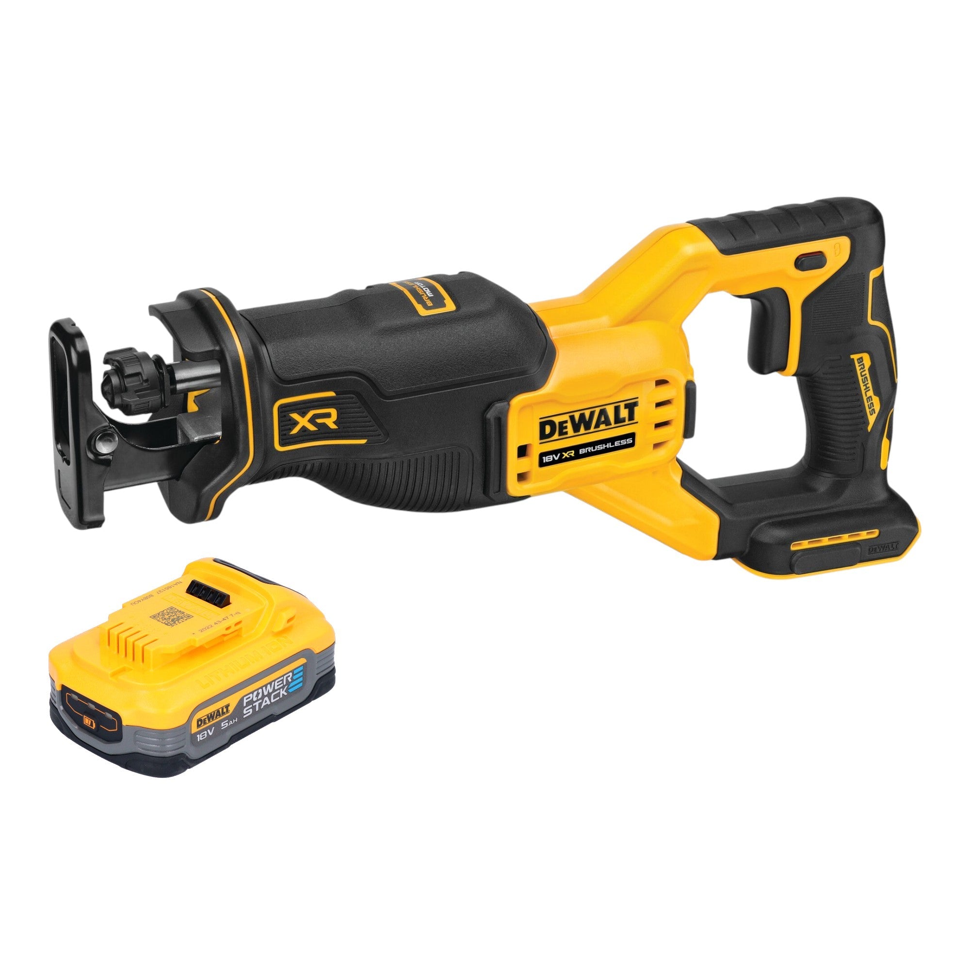DeWalt DCS 382 N Akku Reciprosäge Säbelsäge 18 V Brushless + 1x Powerstack Akku 5,0 Ah - ohne Ladegerät