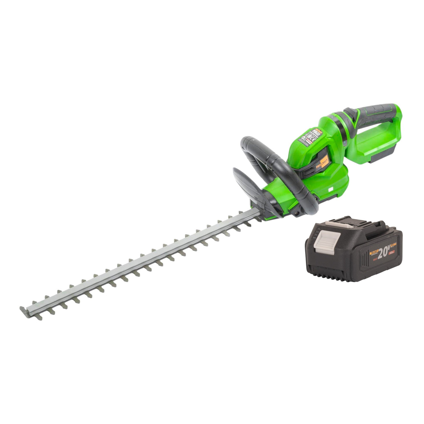 Procraft PZA22 Akku Heckenschere 20 V 510 mm + 1x Akku 4,0 Ah - ohne Ladegerät