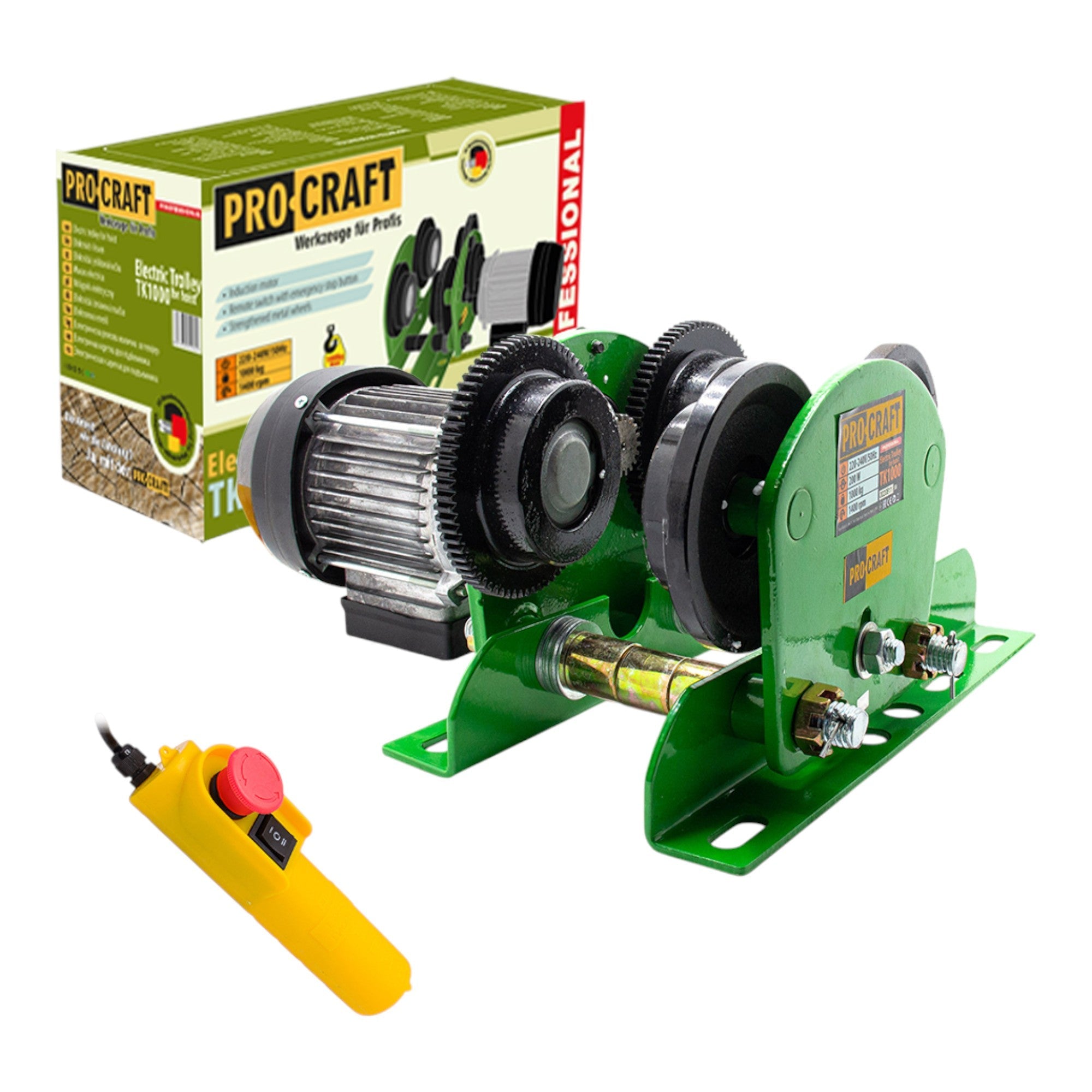 Procraft TK1000 Elektrischer Fahrantrieb 200 Watt 1200 kg 16,4 m/min