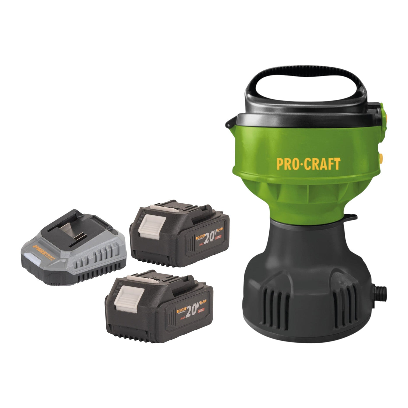 Procraft CPN22bb Akku Schwimmpumpe 20 V 3200 l/h + 2x Akku 4,0 Ah + Ladegerät