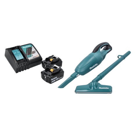 Makita DCL 180 RT Akku Staubsauger 18 V Gruen 2x Akku 5 0 Ah Ladegeraet 1 - toolbrothers