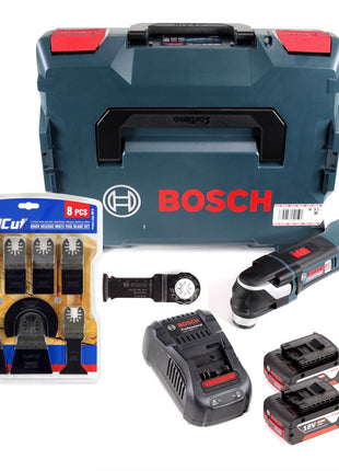 Bosch GOP 18V-28 Akku-Multi-Cutter + 2x Akku 4,0Ah + Ladegerät + WellCut MT-8 8tlg. Sägeblätterset + L-Boxx - Toolbrothers