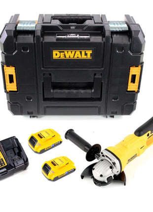 DeWalt DCG 412 D2 Akku Winkelschleifer 18V 125mm + 2x Akkus 2,0Ah + Ladegerät in TSTAK II Box - Toolbrothers