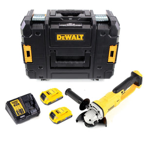 DeWalt DCG 412 D2 Akku Winkelschleifer 18V 125mm + 2x Akkus 2,0Ah + Ladegerät in TSTAK II Box