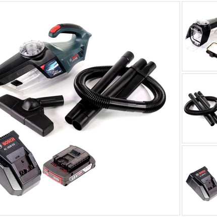 Bosch GAS 18 V Li-Ion Akku Staubsauger Hand Sauger + 1x GBA 18 V 2,0 Ah Einschub Akku + 1x AL 1820 CV Schnellladegerät 14,4V - 18V - Toolbrothers