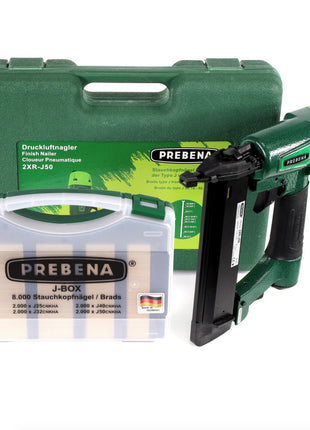 Prebena 2XR-J50 Luftdruck Druckluftnagler im Transportkoffer + J-BOX 8.000 Stauchkopfnägel / Brads - Toolbrothers