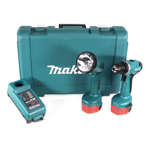Makita 6281 DWALE 14,4 V Akku-Bohrschrauber Set im Koffer mit 2x 1,9 Ah Akkus + DC 1414 Ladegerät + ML 140 Lampe