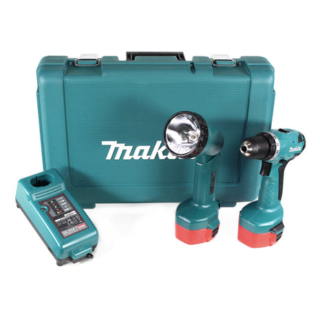 Makita 6281 DWALE 14,4 V Akku-Bohrschrauber Set im Koffer mit 2x 1,9 Ah Akkus + DC 1414 Ladegerät + ML 140 Lampe - Toolbrothers