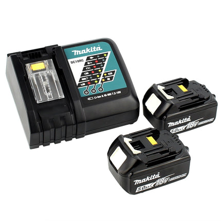 Makita DDF 480 RTJ Akku Bohrschrauber 18 V Brushless + 2x 5,0 Ah Akku + Ladegerät + 100 tlg. Bit & Bohrer Set + Makpac - Toolbrothers