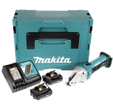 Makita DJS 101 RAJ Akku Blechschere 18 V + 2x Akku 2,0 Ah + Ladegerät + Makpac - Toolbrothers