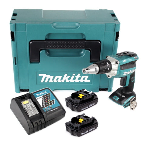 Makita DFS 250 RYJ Akku Trockenbauschrauber 18 V Brushless + 2x Akku 1,5 Ah + Ladegerät + Makpac - Toolbrothers