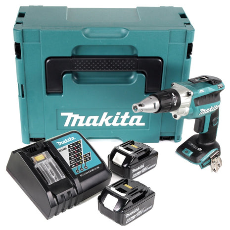 Makita DFS 250 RGJ Akku Trockenbauschrauber 18 V Brushless + 2x Akku 6,0 Ah + Ladegerät + Makpac - Toolbrothers