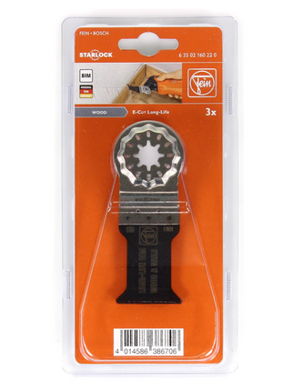 FEIN Long-Life E-Cut Starlock Sägeblatt 35 mm 3 Stk.  ( 63502160220 ) BI-Metall - Toolbrothers