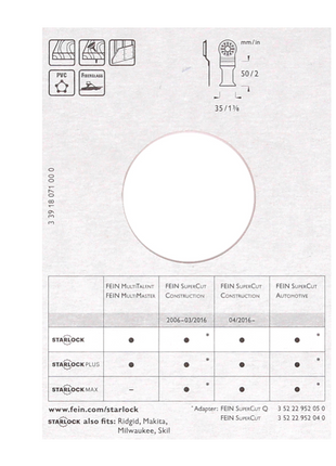 FEIN Long-Life E-Cut Starlock Sägeblatt 35 mm 3 Stk.  ( 63502160220 ) BI-Metall - Toolbrothers