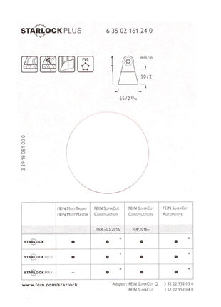 FEIN E-Cut Long-Life Starlock Sägeblatt 10 Stk. 50 x 65 mm ( 63502161240 ) BI-Metall - Toolbrothers