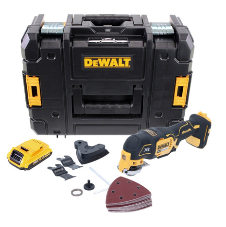 DeWalt DCS 355 NT Akku Oszillierer Multitool 18 V Brushless + 1x Akku 2,0 Ah + 29 tlg. Zubehör + TSTAK - ohne Ladegerät - Toolbrothers