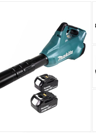 Makita DUB 362 T 2x18 Volt Akku Laubbläser Akku-Gebläse + 2x 5 Ah Akku - ohne Ladegerät - Toolbrothers