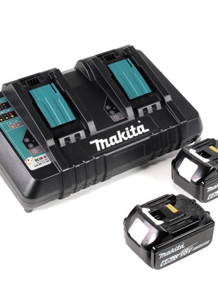 Makita DUB 362 2x18 Volt Akku Laubbläser Akku-Gebläse + 2x 6 Ah Akku + Makita DC 18 RD Doppel Ladegerät - Toolbrothers